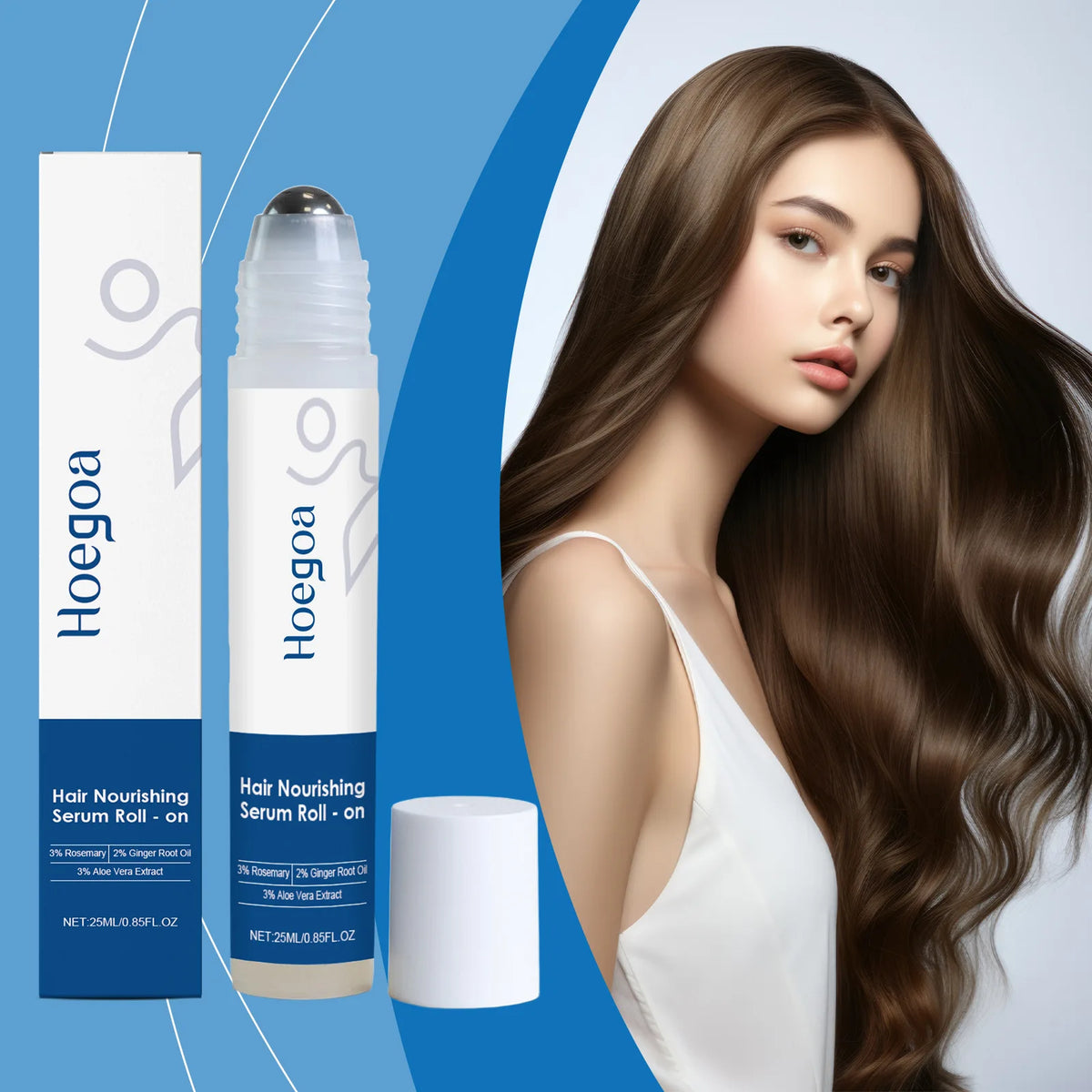 Aloes Ginger Hair Growth Oil Roller Nourish Scalp Strengthen Hair Root Repair Damage Add Shine Portable Hair Root Care Essence