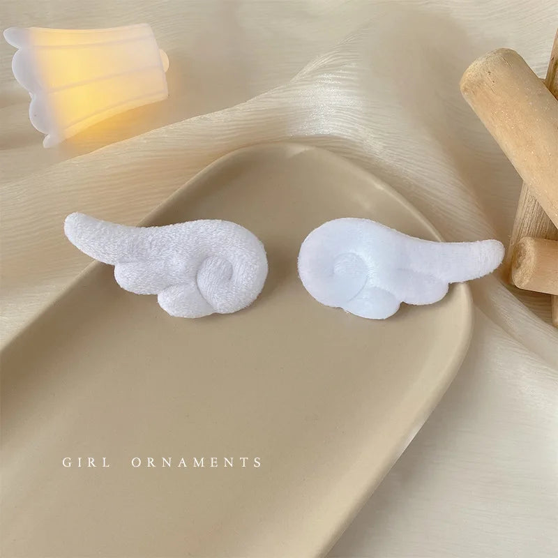 2PCS Cute Plush Children Side Hair Clips Anime Angel Cosplay Wings Hair Accessories Girls Cartoon Barrettes Headwear Hairpins