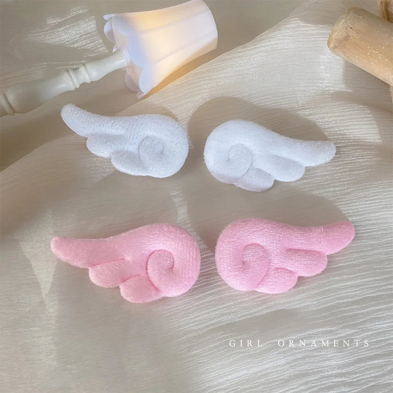 2PCS Cute Plush Children Side Hair Clips Anime Angel Cosplay Wings Hair Accessories Girls Cartoon Barrettes Headwear Hairpins
