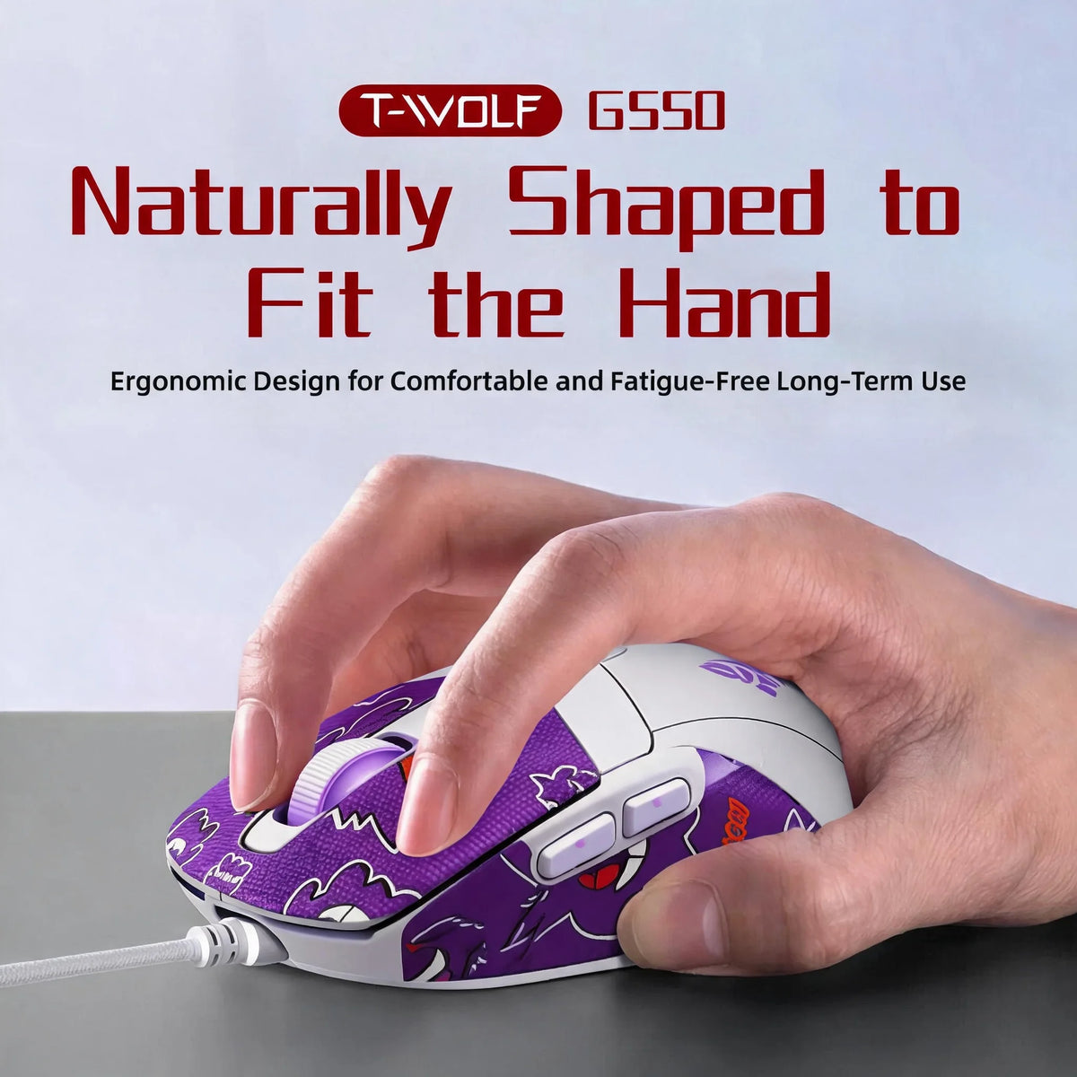 RGB Gaming Mouse Wired 6D Programmable Buttons Ergonomic Gamer Mouse 4 Levels DPI Adjustable Computer Mouse USB Wired Mouse Breathing Light Gaming Mice 1.5m Cable for PC Laptop E-sports Mouse Purple