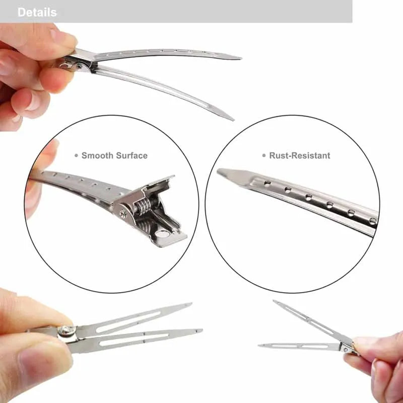 No Crease Hair Clips for Styling, Professional Salon Fixed Curl Pin Clamp, Non Slip Jaw Hairdress Tool for Makeup Shower Sectioning Women