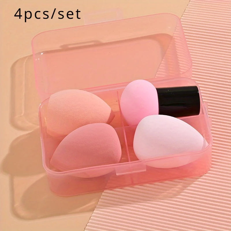 4PCS Makeup Sponge Set, Mushroom Head Beauty Puffs for Foundation & Powder, Dry & Wet Use