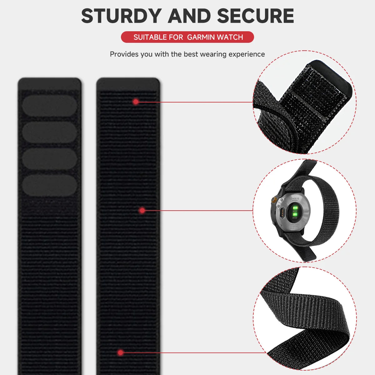 26/22/20mm Nylon Strap For Garmin Fenix 8 51mm 47 43 6/6x/6s/7/7x//7s5/5x Sport Loop Bracelet Watch Band Accessories Replacement