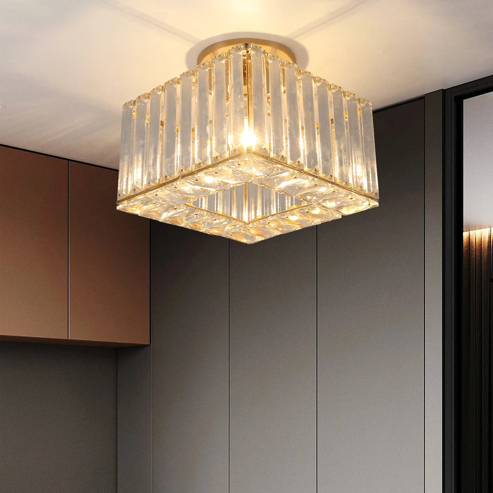 Modern Crystal Pendant Light Chandelier Luxury  Led Ceiling Lamp Kitchen Island Home Decor Fixtures Adjustable Hanging Lustre