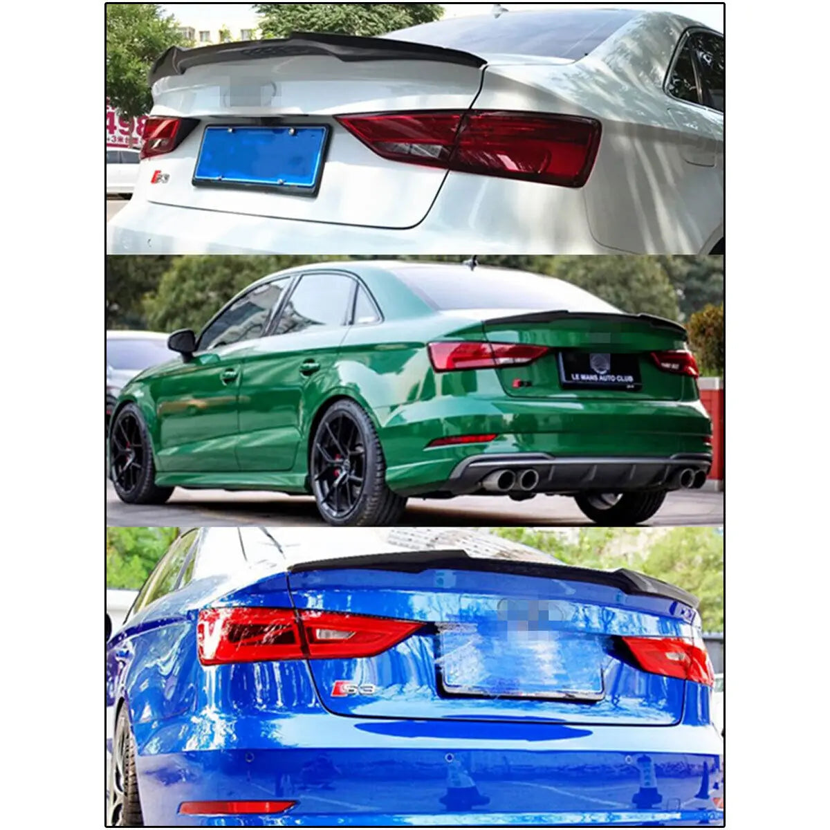 For Audi A3 S3 Trunk Spoiler RS3 8V Saloon Sline 2013-2020 Gloss Black M4 Style Rear Boot Spoiler Lip Car Accessories Decoration
