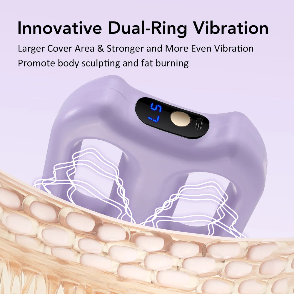 Electric Body Fascia Ring Portable Dual-Ring Vibration Fascia Massager For Back Waist Arm Leg Fat Burning Weight Loss Deep Tissue Muscle Fitness Massage Ring