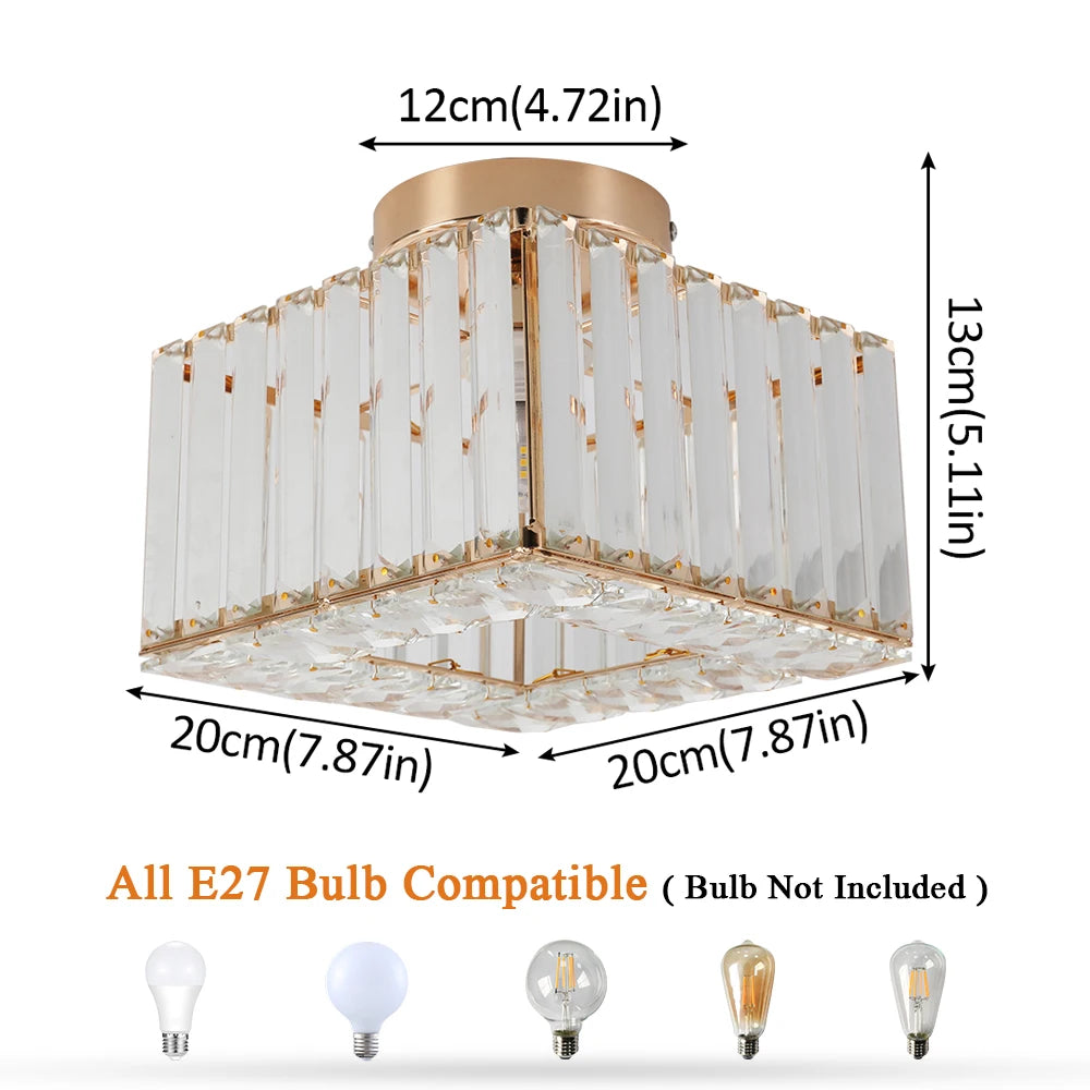 Modern Crystal Pendant Light Chandelier Luxury  Led Ceiling Lamp Kitchen Island Home Decor Fixtures Adjustable Hanging Lustre