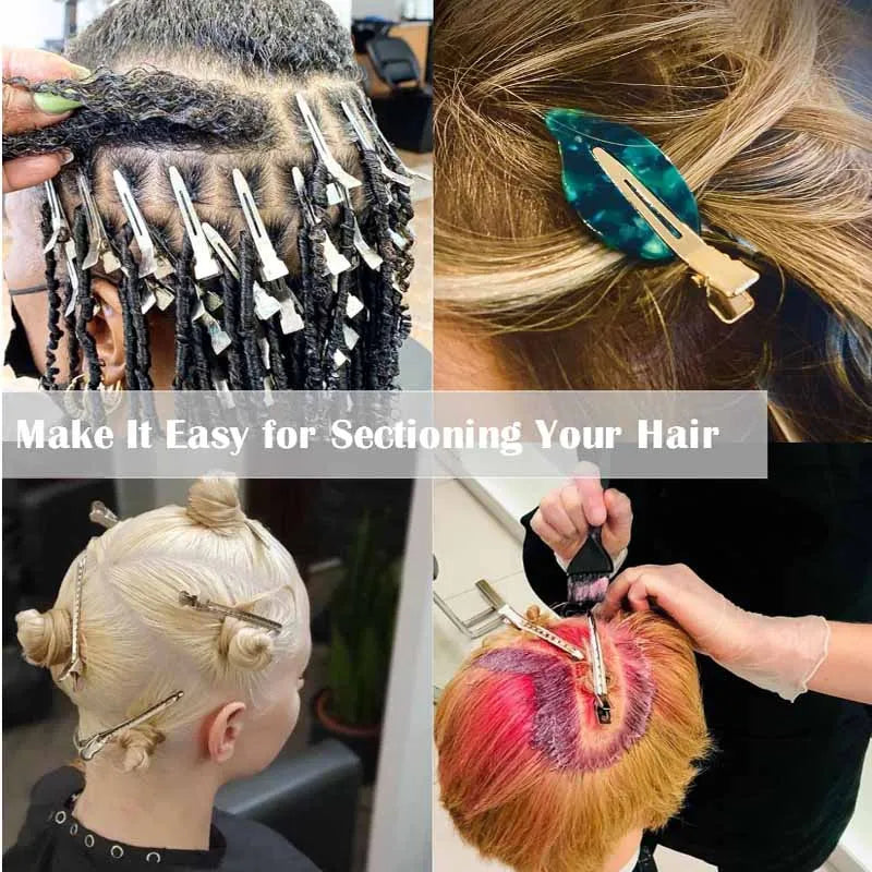 No Crease Hair Clips for Styling, Professional Salon Fixed Curl Pin Clamp, Non Slip Jaw Hairdress Tool for Makeup Shower Sectioning Women