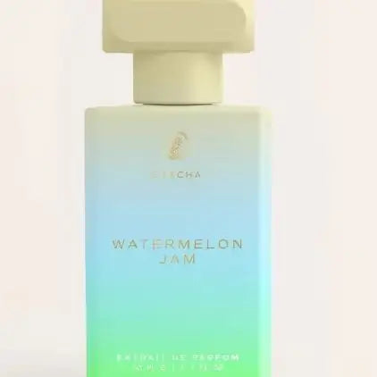Oakcha Watermelon Jam Extrait de Parfum 50ML Long Lasting Juicy Fresh Watermelon Fruity Sweet Fragrance Unisex Perfume Gradient White Blue Green Square Bottle Cool Summer Scent Holiday Gift for Him and Her