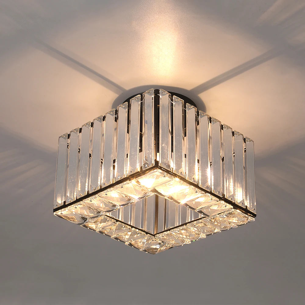 Modern Crystal Pendant Light Chandelier Luxury  Led Ceiling Lamp Kitchen Island Home Decor Fixtures Adjustable Hanging Lustre