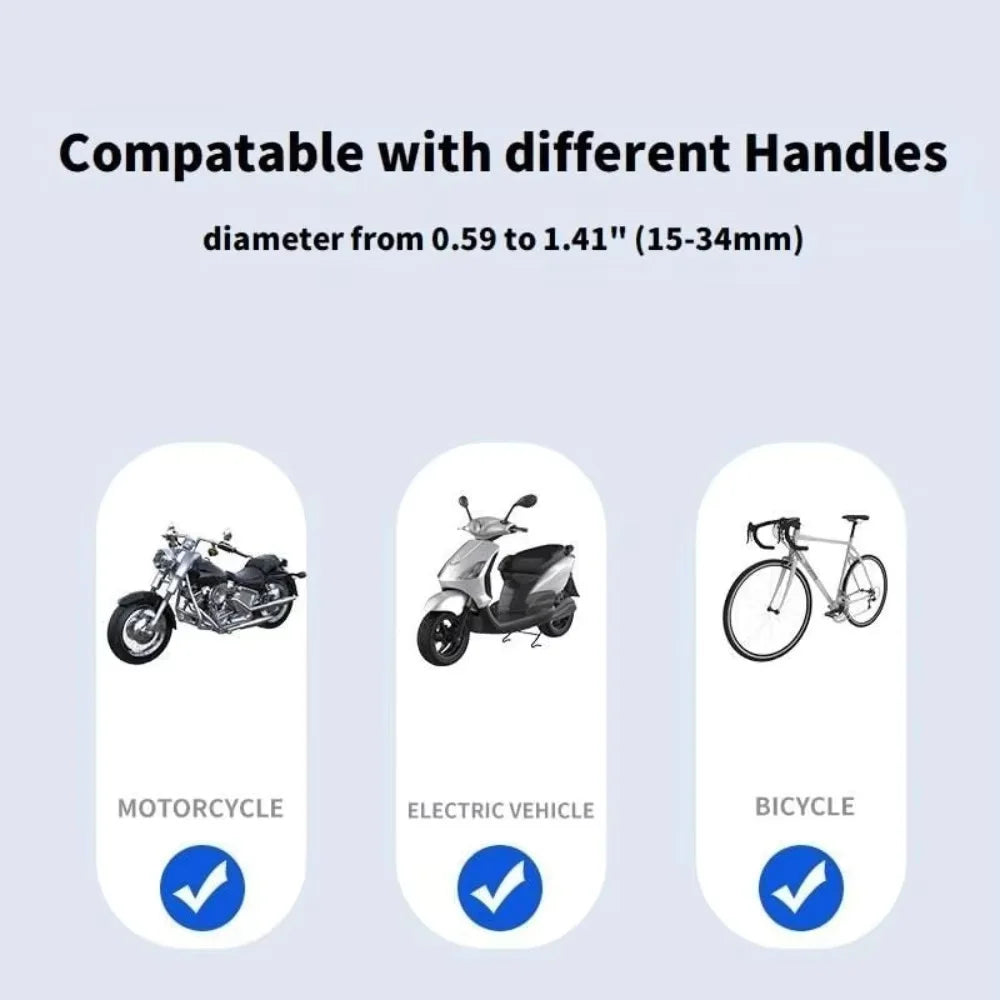 1pc bicycle mobile phone holder, electric vehicle mobile phone holder, motorcycle bicycle handle mobile phone holder mobile phone, 360 degree rotating holder, suitable for 4.7 to 7.2 inch mobile phones.