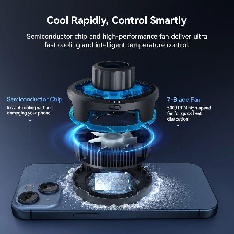 Ulanzi SK-10 3 in 1 Magnetic Cell Phone Stand with Cooling Fan and Wireless Charger for iPhone Height Adjustable Phone Desk Hold