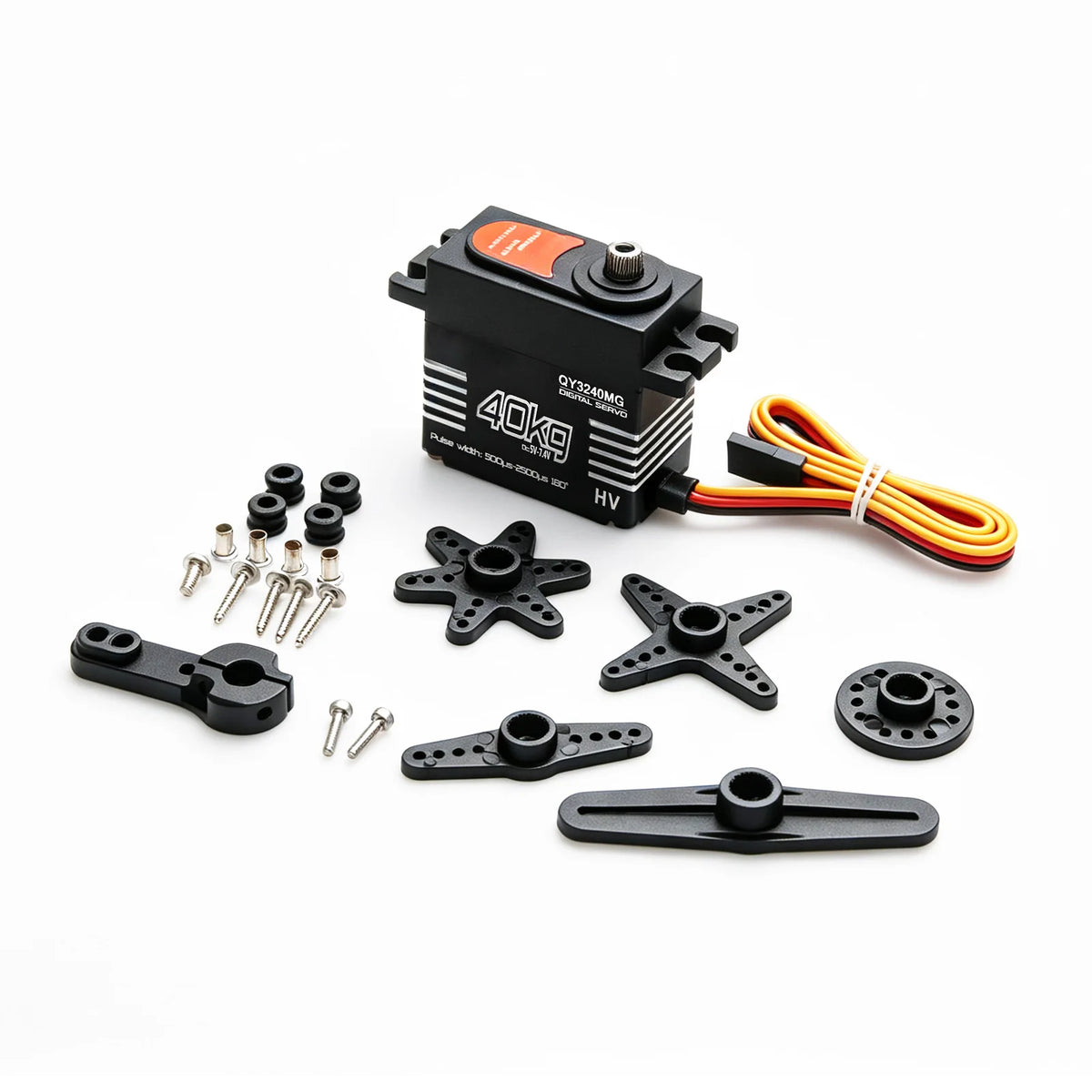 High-Speed Digital Servo 40KG Large Torque Waterproof 25T Metal Gear Arm Digital Servo Kit for 1/8 1/10 RC Car Accessories