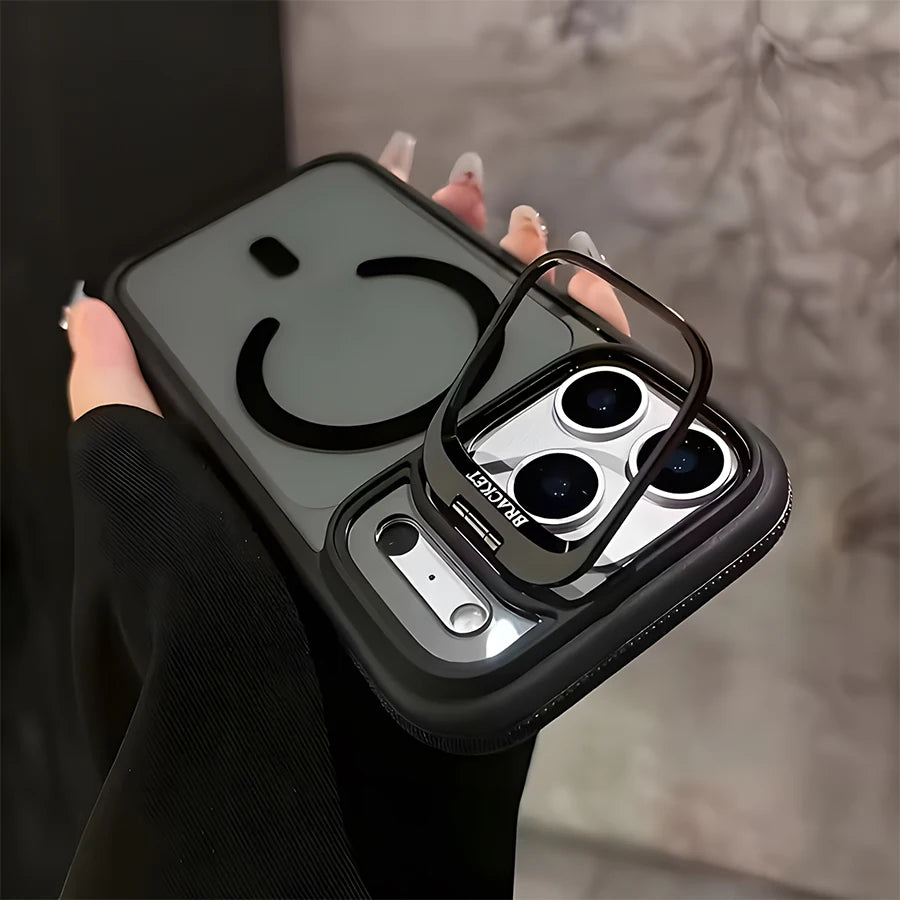 Anti-Slip Magnetic Bracket Phone Case | Compatible with iPhone 18,17,16,15,14,13,12,11/Pro/Pro Max/Air/Plus and Galaxy S22,S23,S24,S25,S26 Ultra/FE/Plus Series | All-in-One Design with Wireless Charging + Shockproof + Built-i