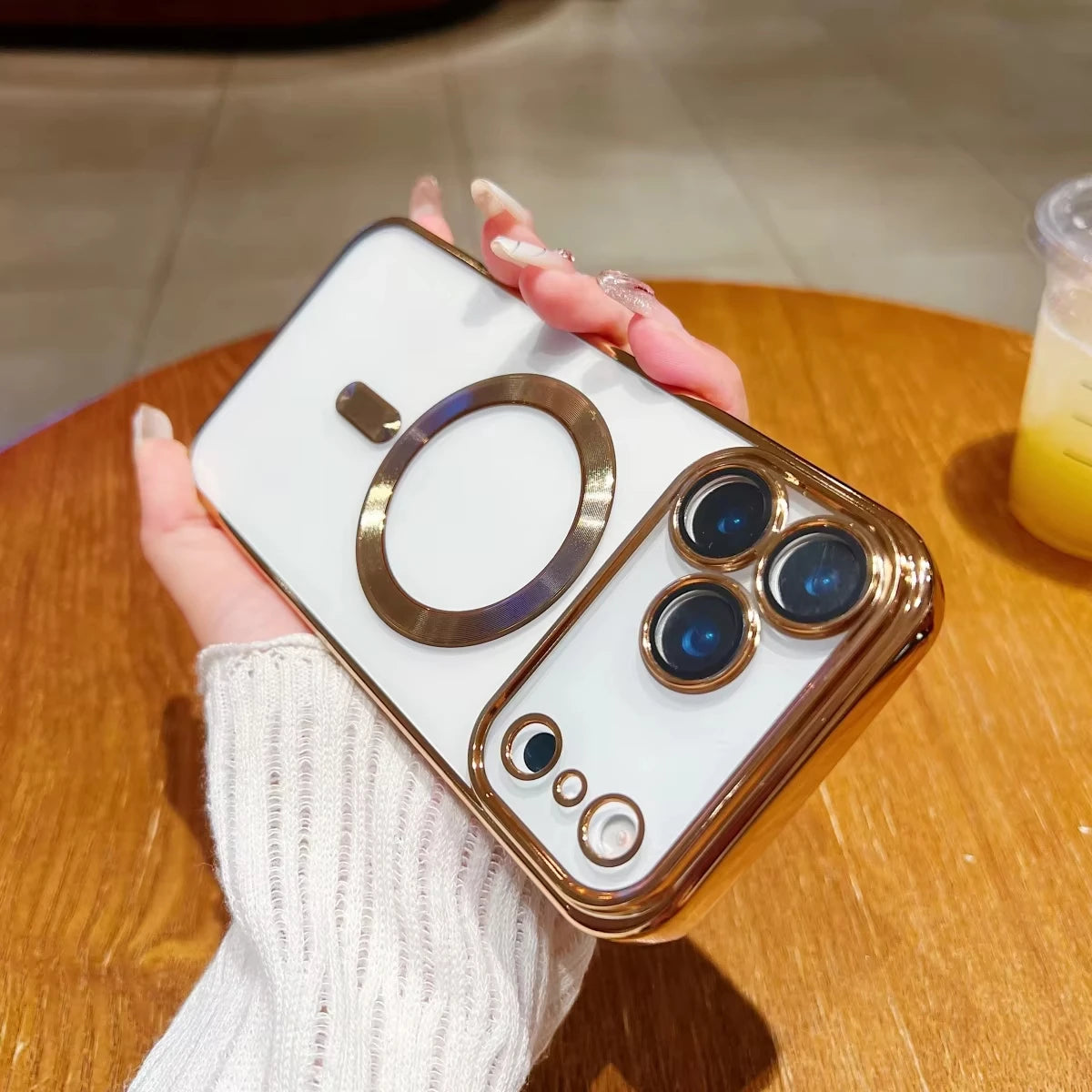 Transparent luxury electroplated soft TPU shockproof magnetic phone case for iPhone 17 Pro Max 17 Air 16 15 14 Plus 13 12 11.