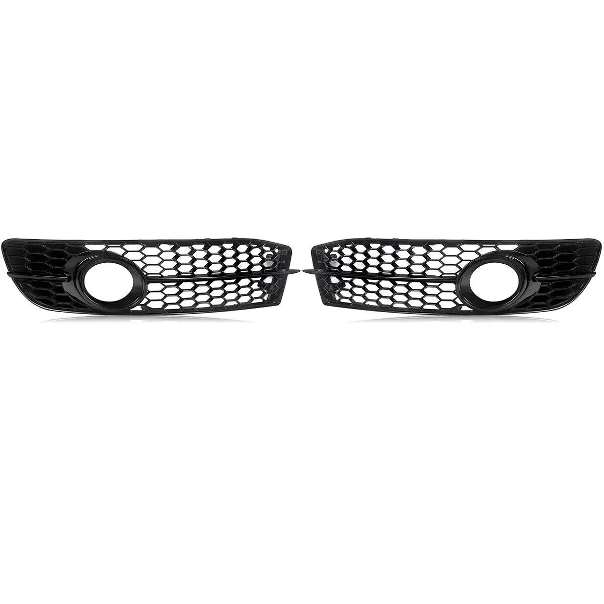 MAGICKIT For Audi A6 C6 S-Line Models 2009-2012 Gloss Black Front Bumper Fog Light Grille Cover CAR accessories Gloss Black