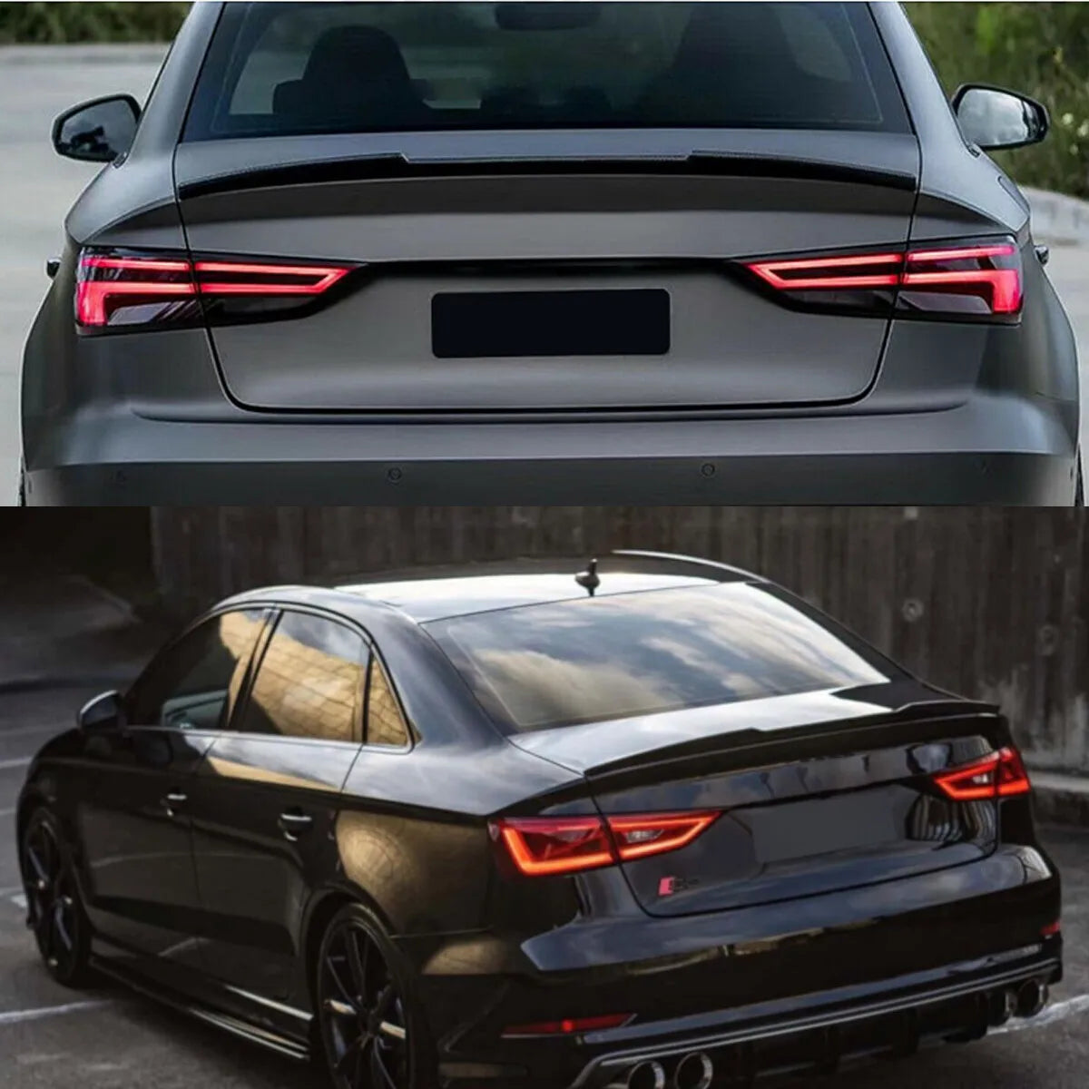 For Audi A3 S3 Trunk Spoiler RS3 8V Saloon Sline 2013-2020 Gloss Black M4 Style Rear Boot Spoiler Lip Car Accessories Decoration