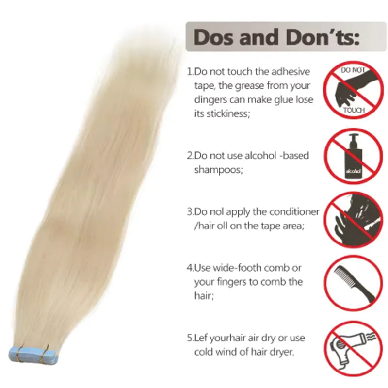 High Quality Silky Soft Remy Human Hair Extensions 12 Inch-20 Inch Tape Hair Wear Resistant Durable Silky Soft PU Seamless Add Length Volume