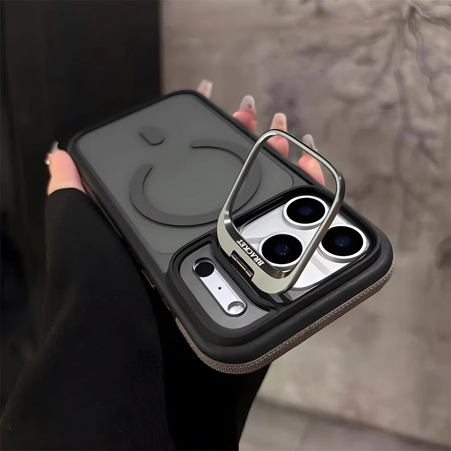 Anti-Slip Magnetic Bracket Phone Case | Compatible with iPhone 18,17,16,15,14,13,12,11/Pro/Pro Max/Air/Plus and Galaxy S22,S23,S24,S25,S26 Ultra/FE/Plus Series | All-in-One Design with Wireless Charging + Shockproof + Built-i