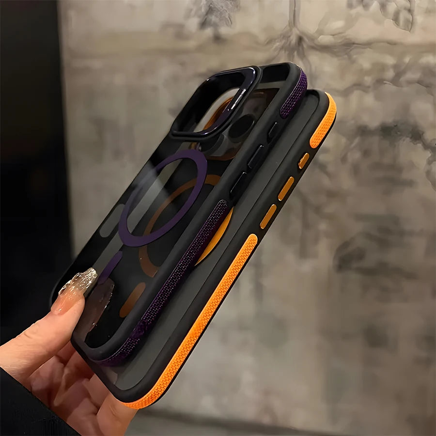 Anti-Slip Magnetic Bracket Phone Case | Compatible with iPhone 18,17,16,15,14,13,12,11/Pro/Pro Max/Air/Plus and Galaxy S22,S23,S24,S25,S26 Ultra/FE/Plus Series | All-in-One Design with Wireless Charging + Shockproof + Built-i