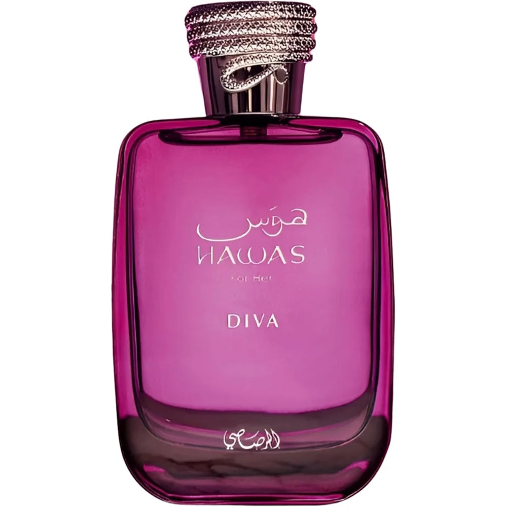 Rasasi Hawas Diva Women Perfume 100ml with Premium Snake Print Gift Box, Sensual Warm Amber Vanilla Scent, Luxury Present for Girlfriend Anniversary Birthday
