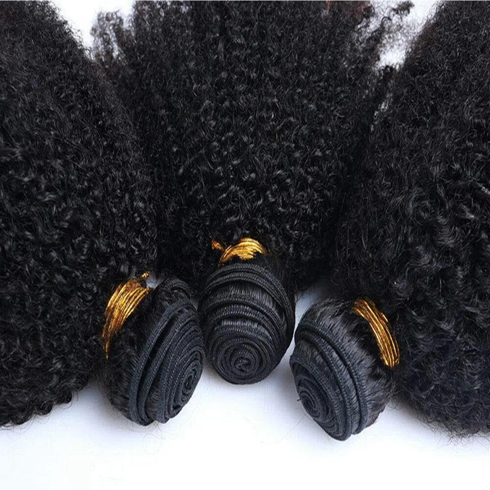 10A Brazilian Afro Curly Hair Bundles Kinky Curly Short Human Hair Weave Jerry Curl Hair Extensions Virgin Hair Bundle for Women
