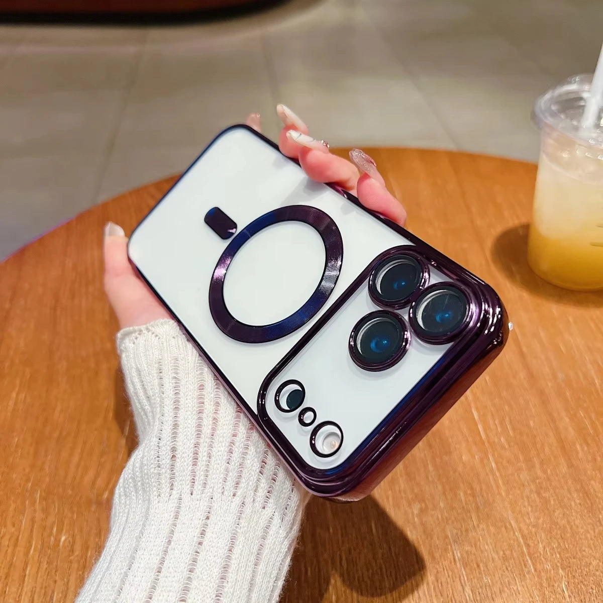 Transparent luxury electroplated soft TPU shockproof magnetic phone case for iPhone 17 Pro Max 17 Air 16 15 14 Plus 13 12 11.