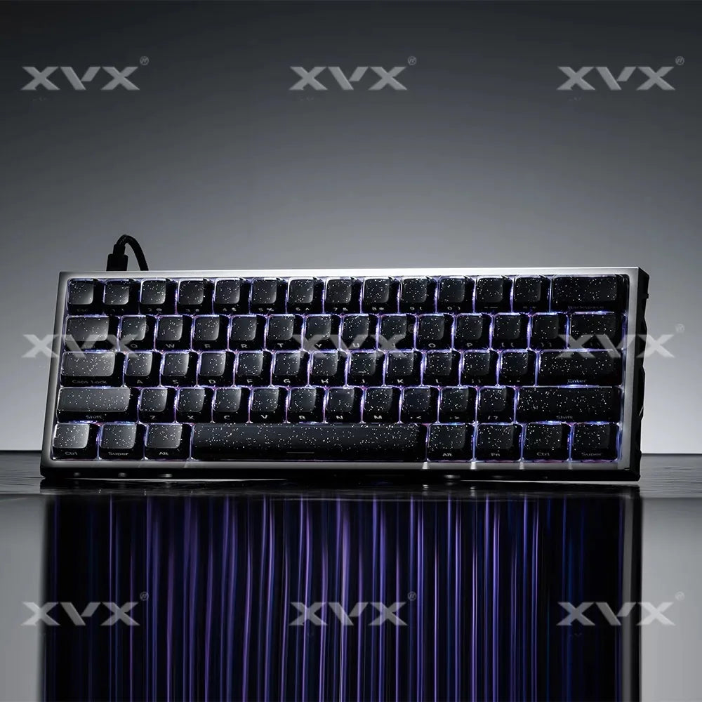 136 Keys Starry Black Crystal Jelly PBT Keycap Double Shot PC Keycaps for Gaming Mechanical Keyboard