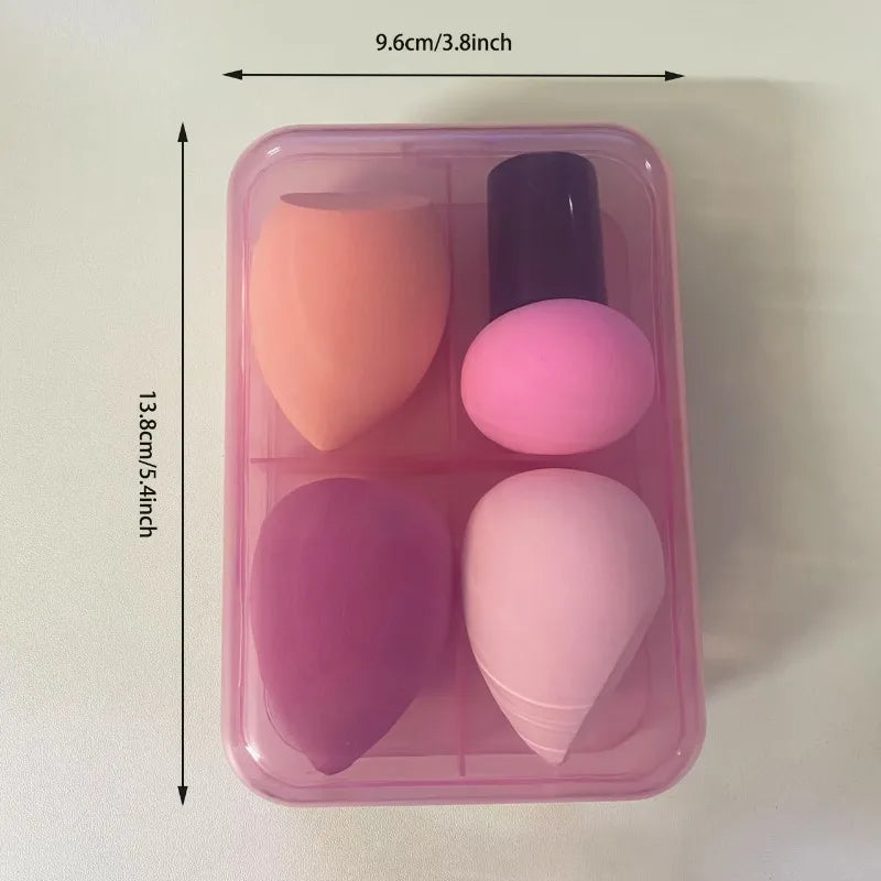4PCS Makeup Sponge Set, Mushroom Head Beauty Puffs for Foundation & Powder, Dry & Wet Use