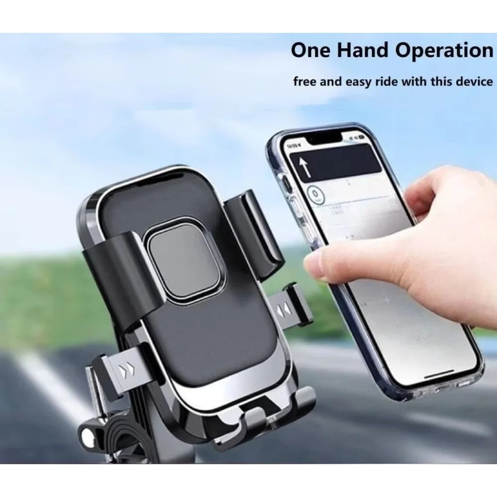 1pc bicycle mobile phone holder, electric vehicle mobile phone holder, motorcycle bicycle handle mobile phone holder mobile phone, 360 degree rotating holder, suitable for 4.7 to 7.2 inch mobile phones.