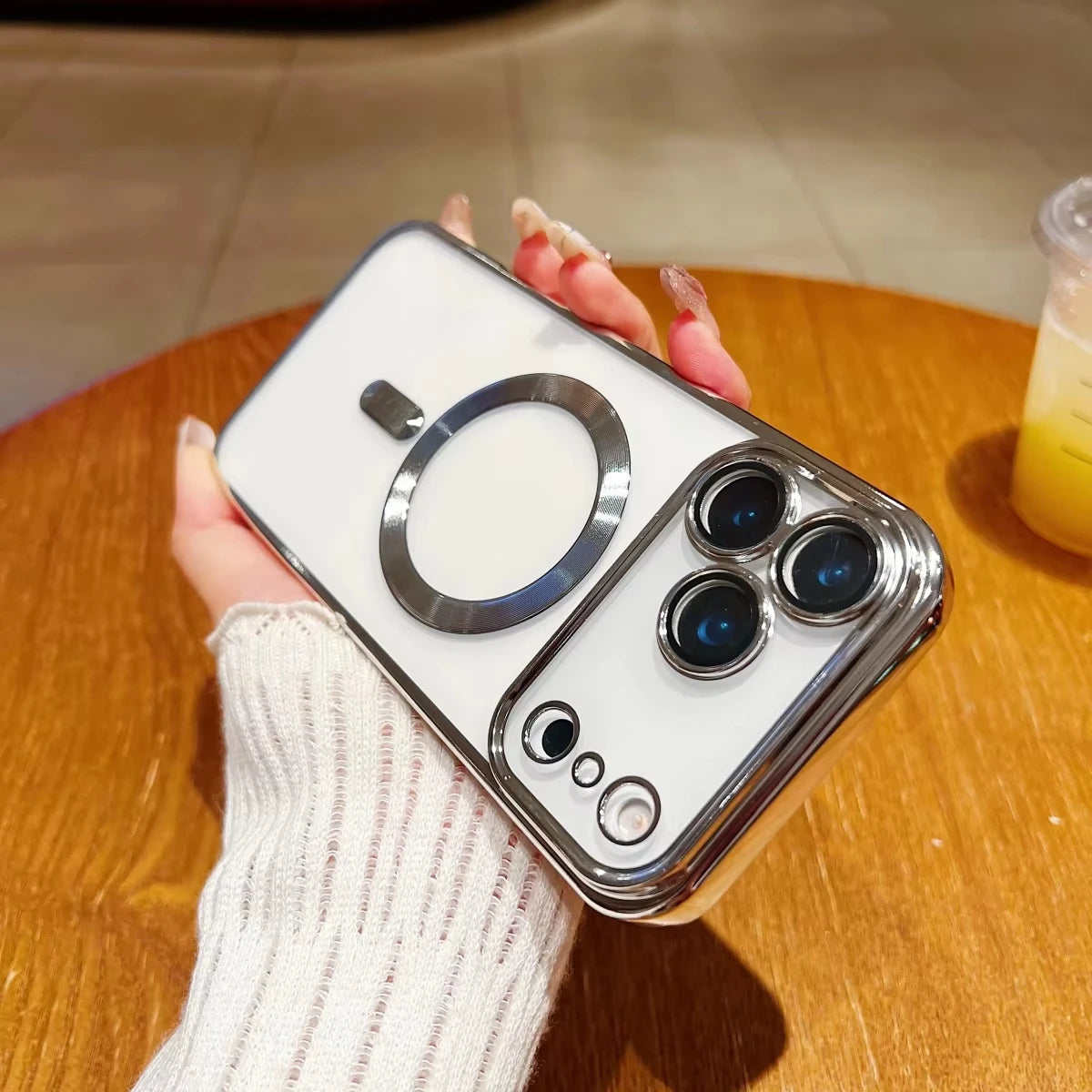 Transparent luxury electroplated soft TPU shockproof magnetic phone case for iPhone 17 Pro Max 17 Air 16 15 14 Plus 13 12 11.