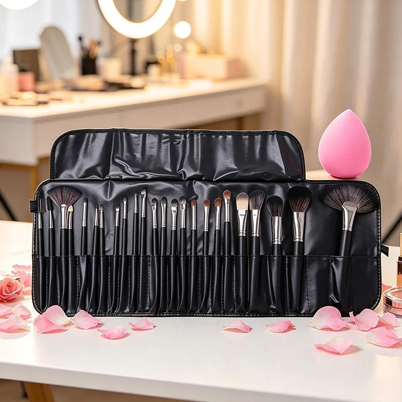 Free Gift Bag and Sponge for 24 pcs Makeup Brush Sets Cosmetics Brushes Eyebrow Powder Foundation Shadows Make Up Tools