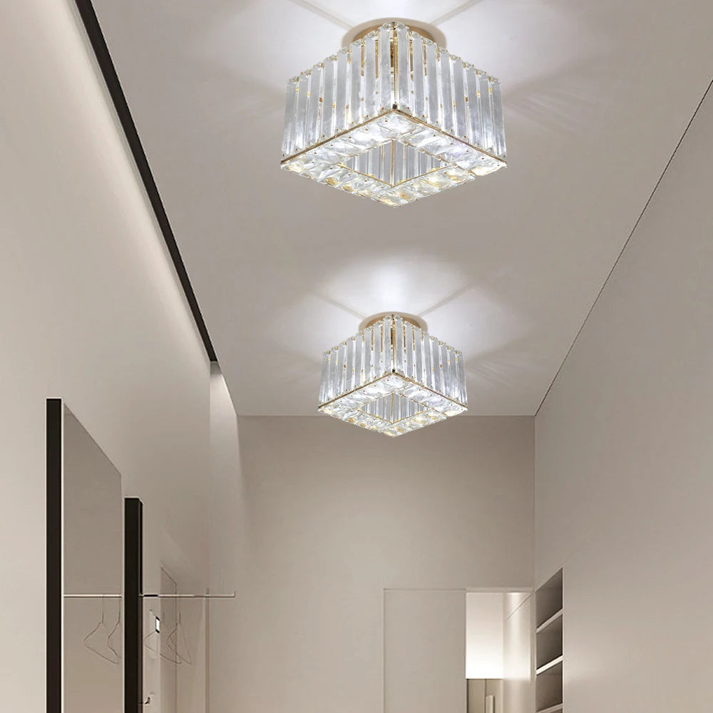 Modern Crystal Pendant Light Chandelier Luxury  Led Ceiling Lamp Kitchen Island Home Decor Fixtures Adjustable Hanging Lustre