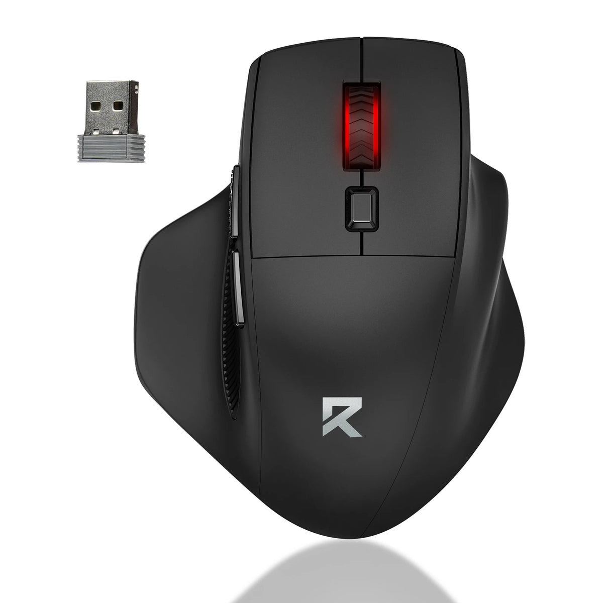FocusOnPC 2.4GHz Wireless Gaming Mouse, 6 Programmable Buttons, Adjustable Up to 4000 Max DPI, Black Ergonomic PC Gaming Mice