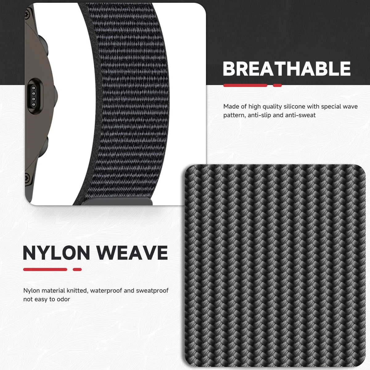 26/22/20mm Nylon Strap For Garmin Fenix 8 51mm 47 43 6/6x/6s/7/7x//7s5/5x Sport Loop Bracelet Watch Band Accessories Replacement