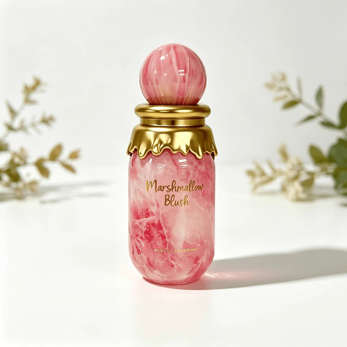 Paris Corner Marshmallow Blush Eau de Parfum 100ML Long Lasting Strawberry Raspberry Fruity Marshmallow Vanilla Gourmand Fragrance Unisex Perfume Pink Marble Bottle With Dripping Gold Cap Sweet Cozy Scent Birthday Holiday Gif