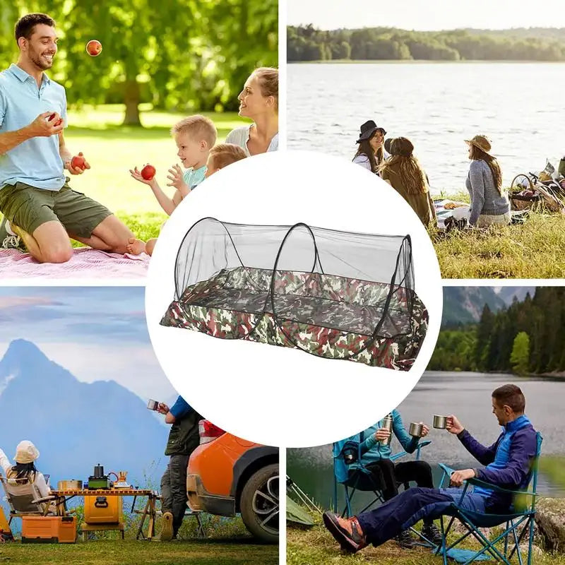 Outdoor Camping Net Tent Mesh Net Tents with Carry Bag Netting for Bed Patio Camping Travel Compact and Lightweight Tent Net