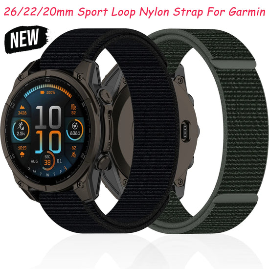 26/22/20mm Nylon Strap For Garmin Fenix 8 51mm 47 43 6/6x/6s/7/7x//7s5/5x Sport Loop Bracelet Watch Band Accessories Replacement