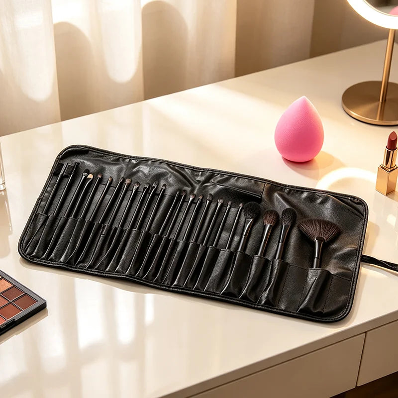 Free Gift Bag and Sponge for 24 pcs Makeup Brush Sets Cosmetics Brushes Eyebrow Powder Foundation Shadows Make Up Tools