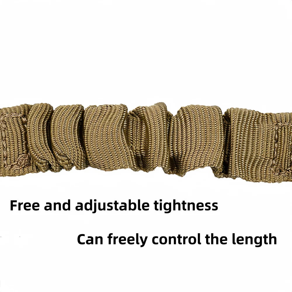 Adjustable tactical double-point elastic shoulder strap durable nylon strap high-quality heavy-duty sling outdoor sports accessories, metal hook, suitable for tactical outdoor sports