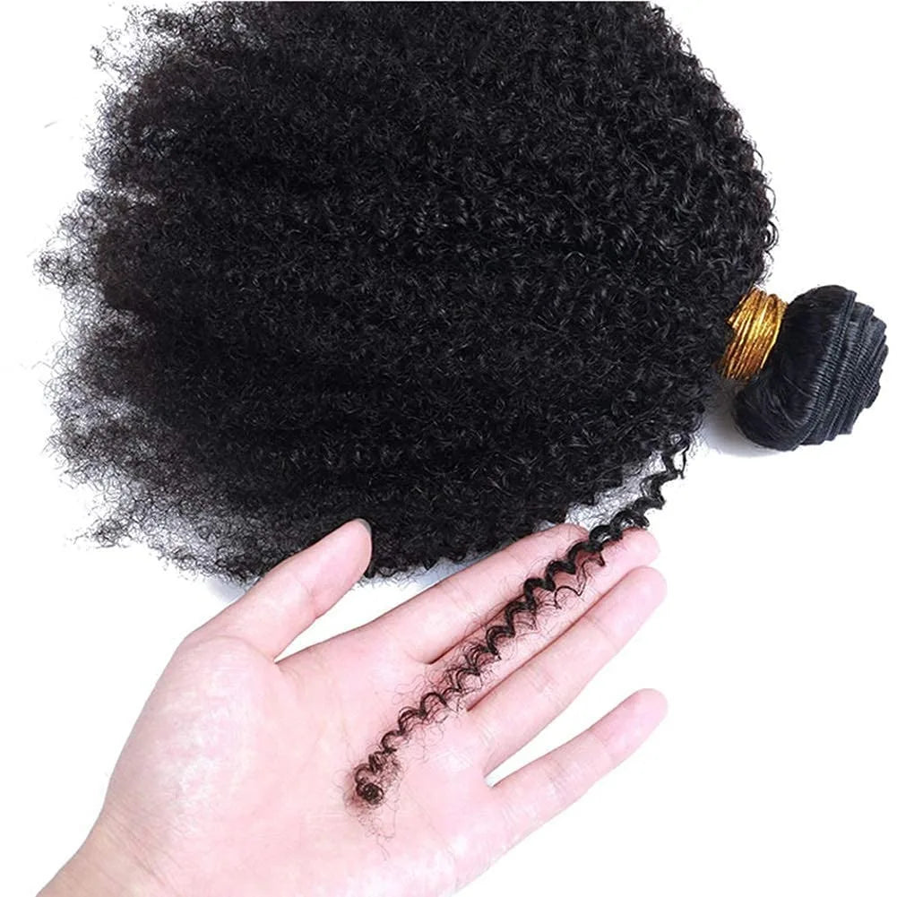 10A Brazilian Afro Curly Hair Bundles Kinky Curly Short Human Hair Weave Jerry Curl Hair Extensions Virgin Hair Bundle for Women